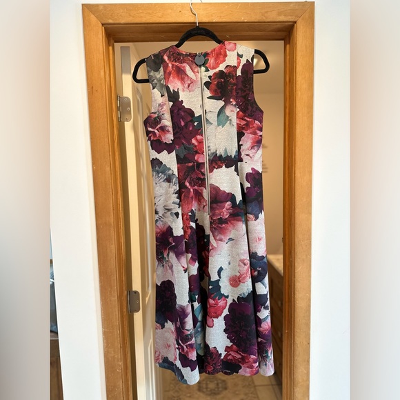Calvin Klein Floral Fit & Flare Midi Dress Size 10 - Picture 6 of 10